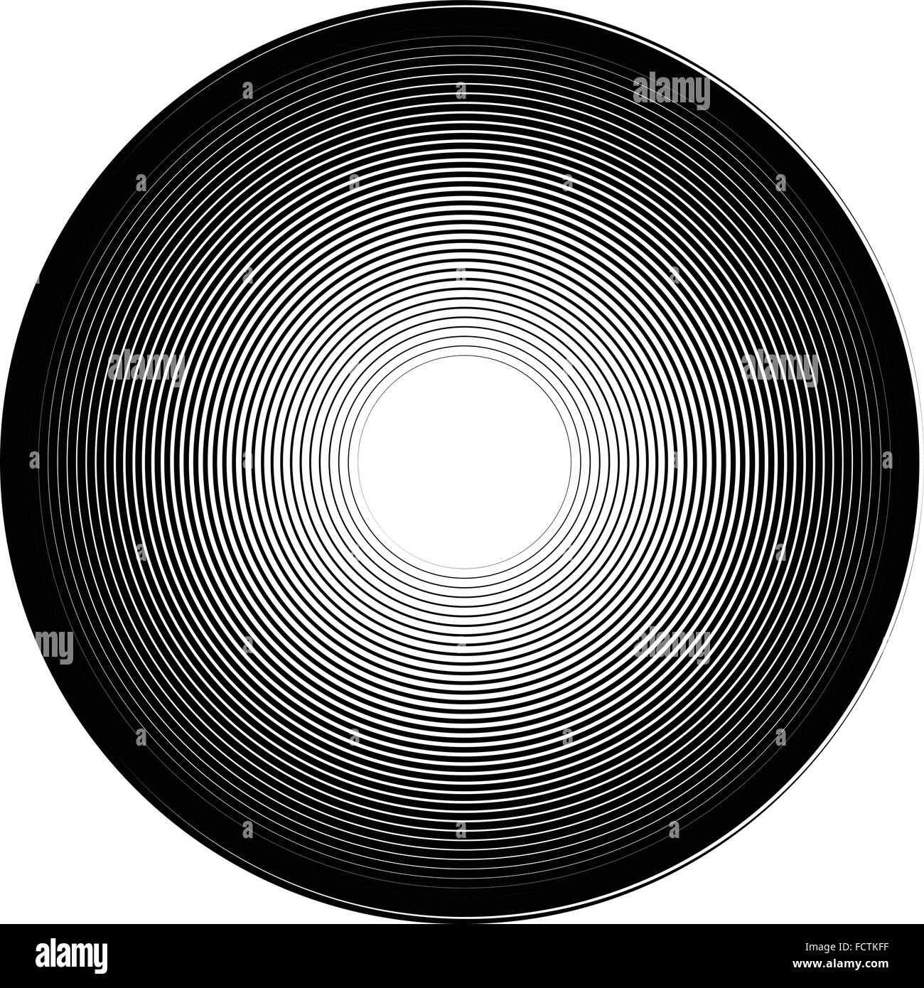 Concentric radiating circles abstract monochrome vector graphic Stock ...