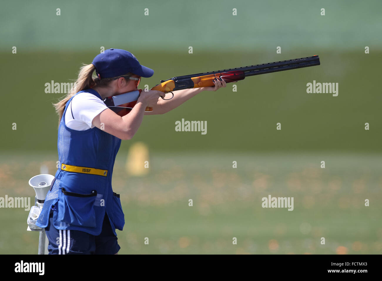 Amber Hill (GBR). Women's Skeet Final. Baku Shooting Centre. Baku2015. 1st European Games. Baku. Azerbaijan. 20/06/2015 Stock Photo