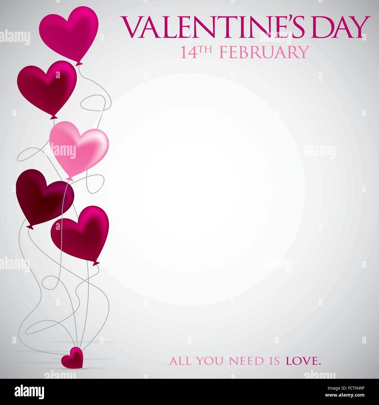 Heart balloon Valentine's Day card in vector format Stock Vector Image ...