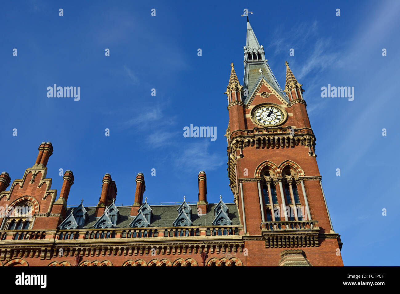 St Pancras Renaissance Hotel, International railway station, Euston Road, London NW1, United Kingdom Stock Photo