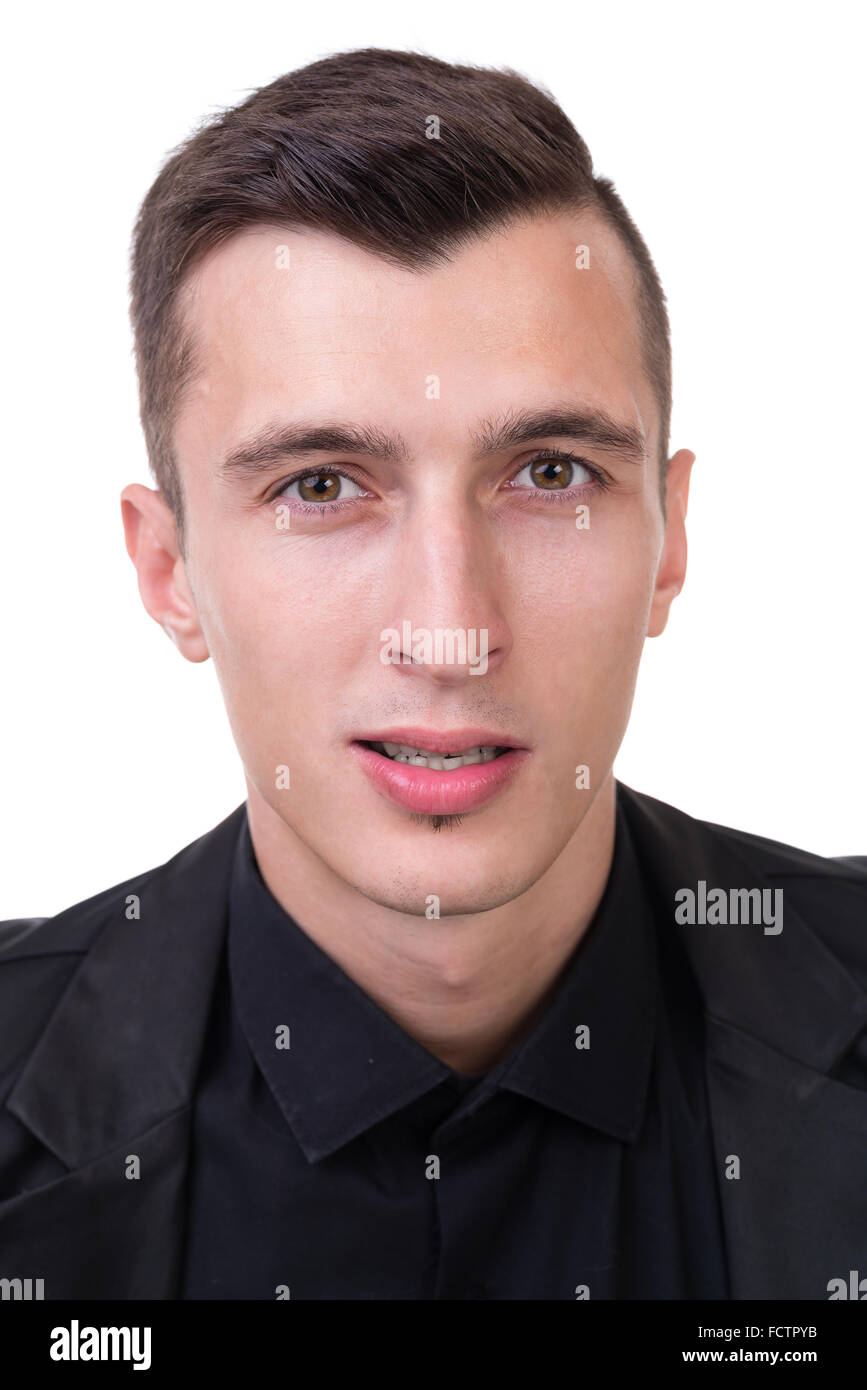 Portrait of young business man, isolated over white Stock Photo - Alamy