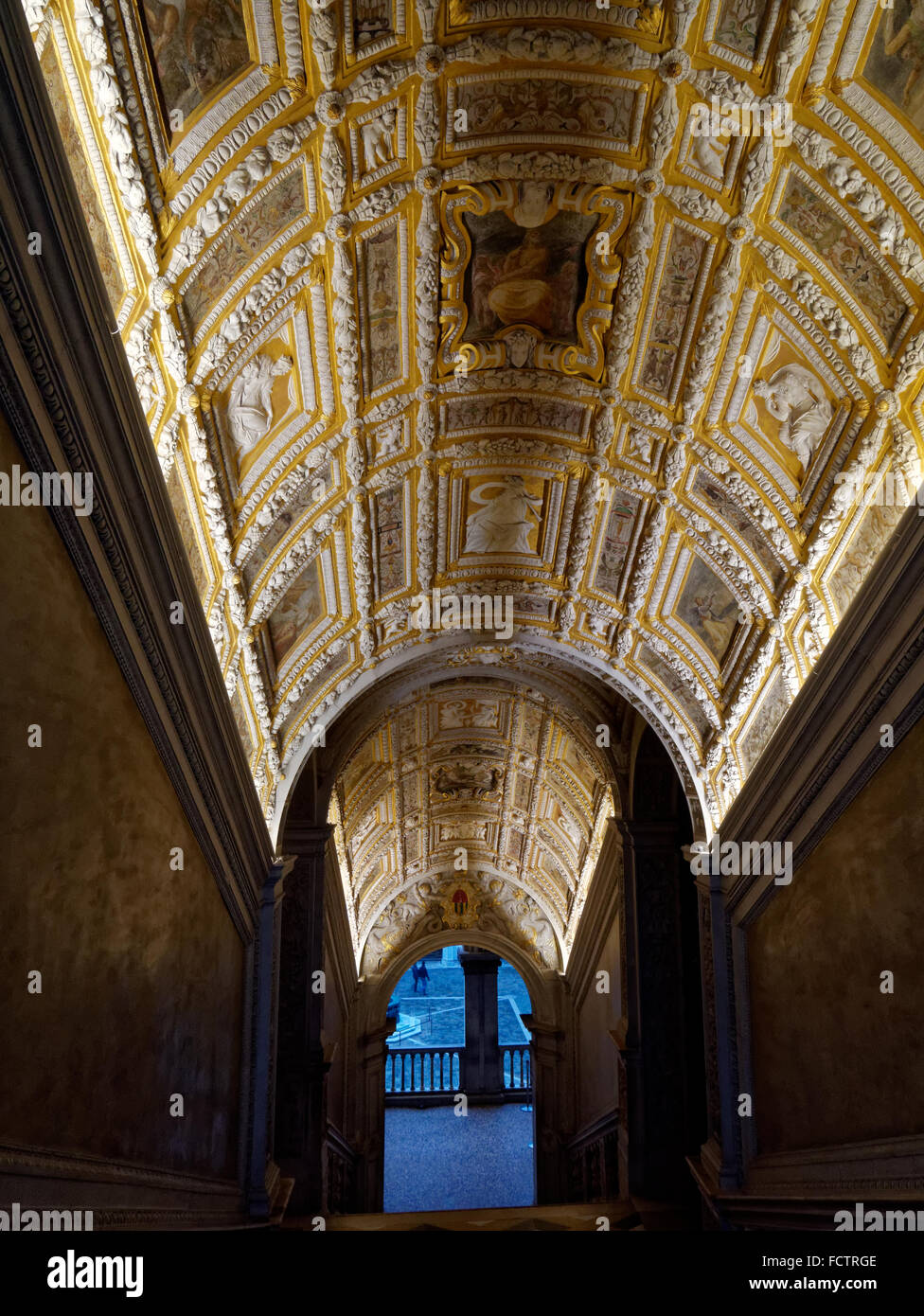 Italy, Veneto, Venice, Doges Palace interiors, the gold room Stock Photo