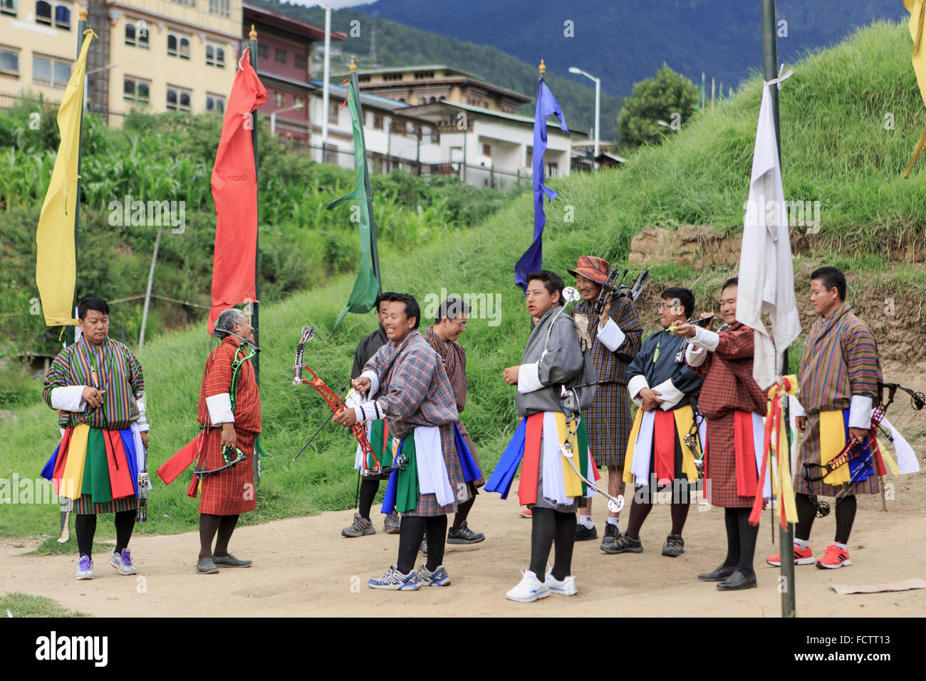 Archery in Thimphu, Bhutan Stock Photo Alamy