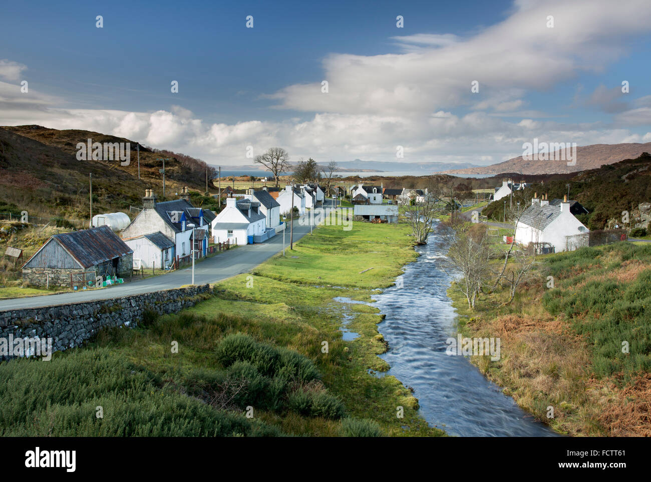 Duirinish crofting village near Plockton, The Kyle of Lochalsh, Scotland. Stock Photo