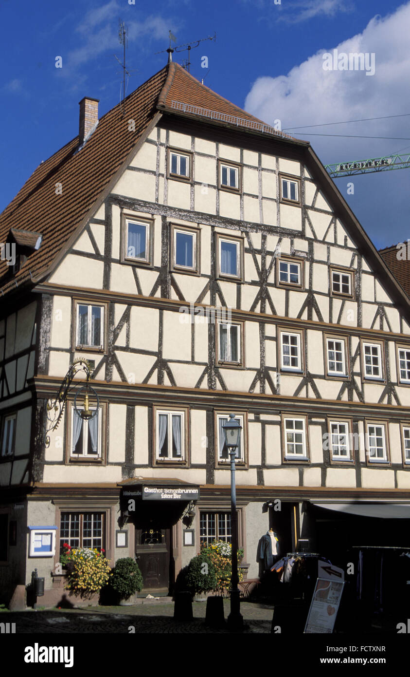 Deu Germany Bavaria Lohr At The River Main House At The