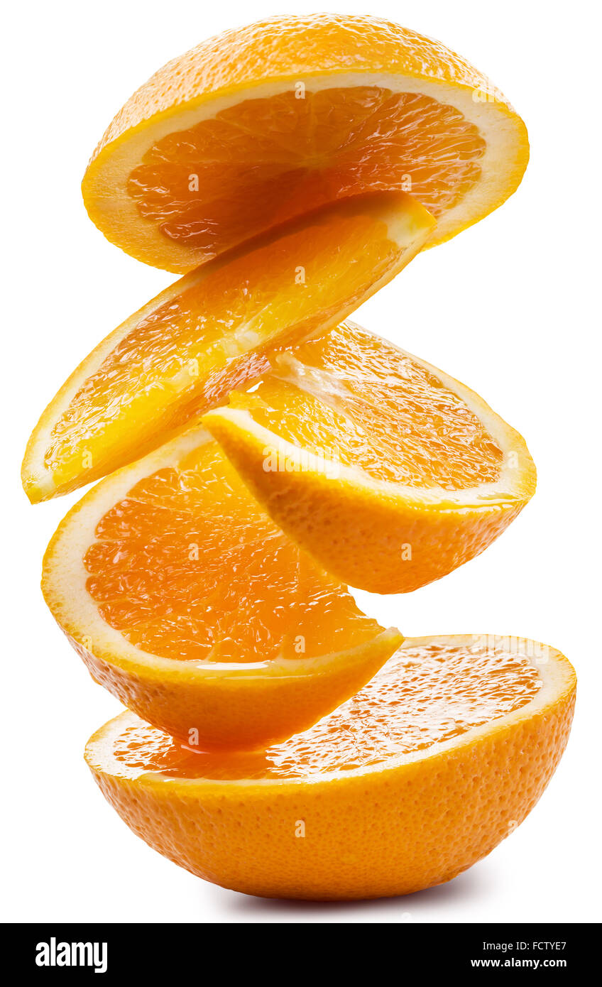 Orange slices on white background. File contains clipping paths Stock ...