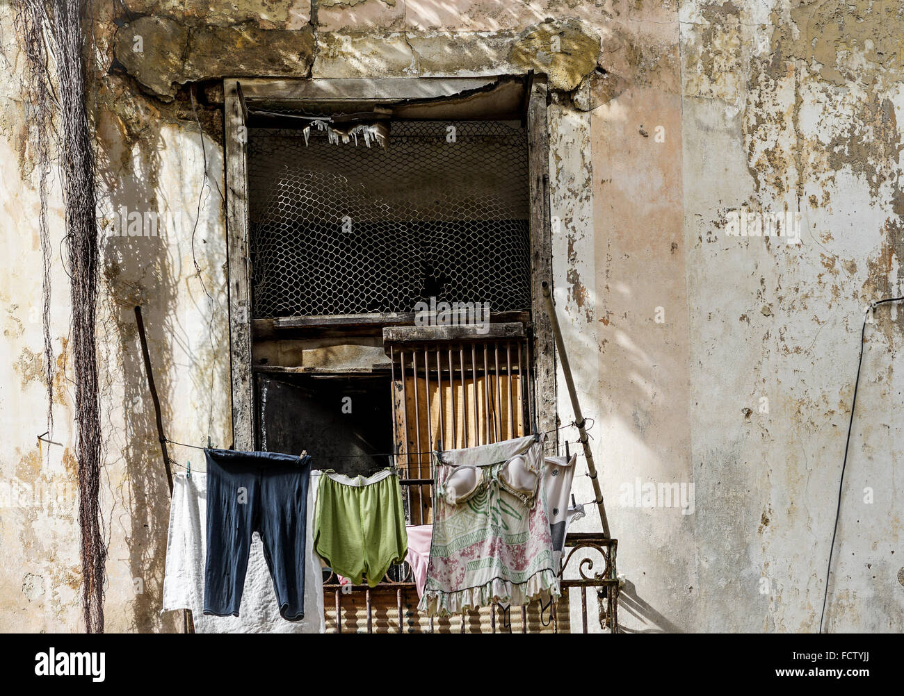 Slum facade with laundry hanging on the balconies Stock Photo Alamy