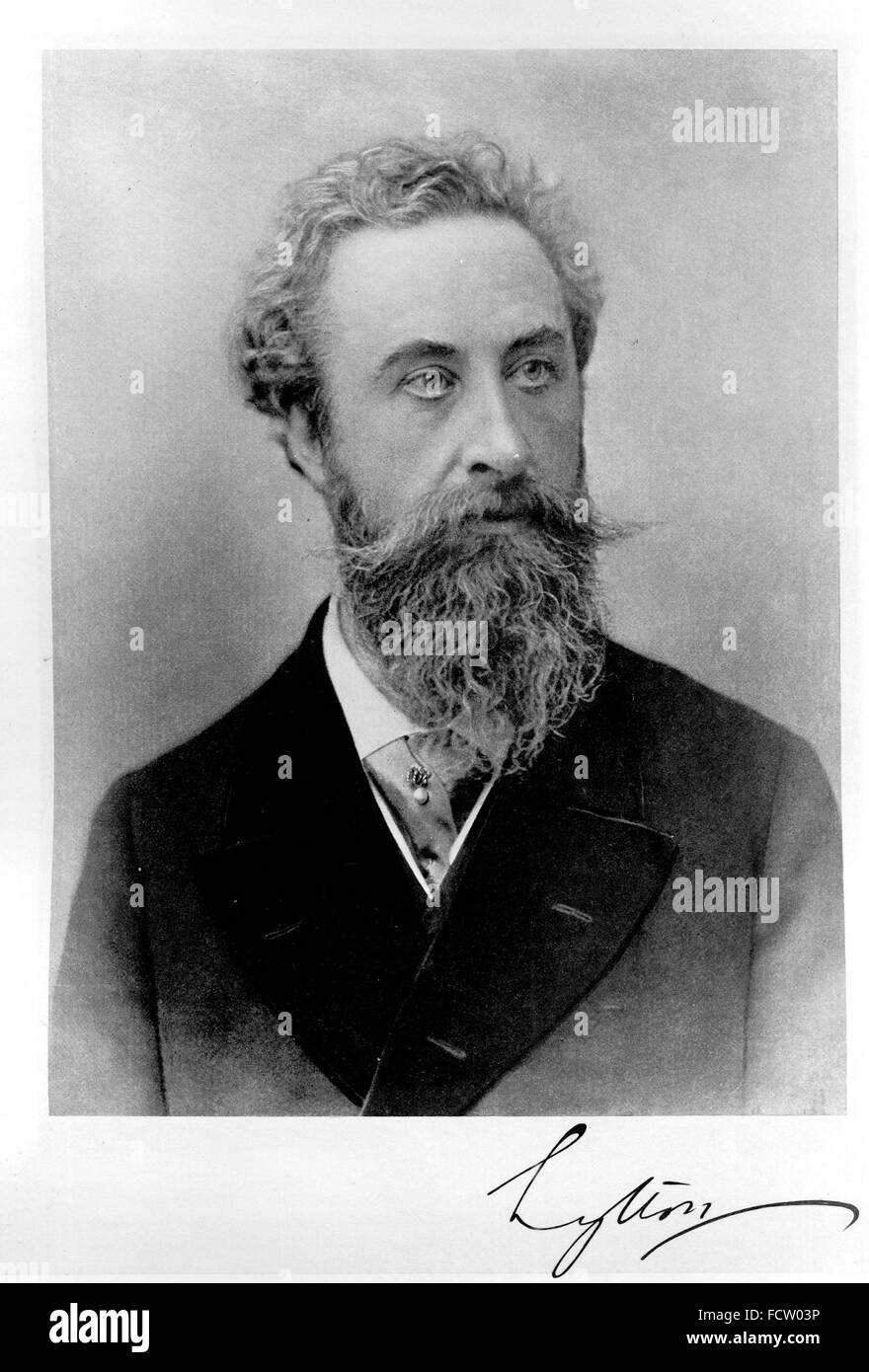 ROBERT BULWER- LYTTON (1831-1891) English statesman and poet Stock Photo