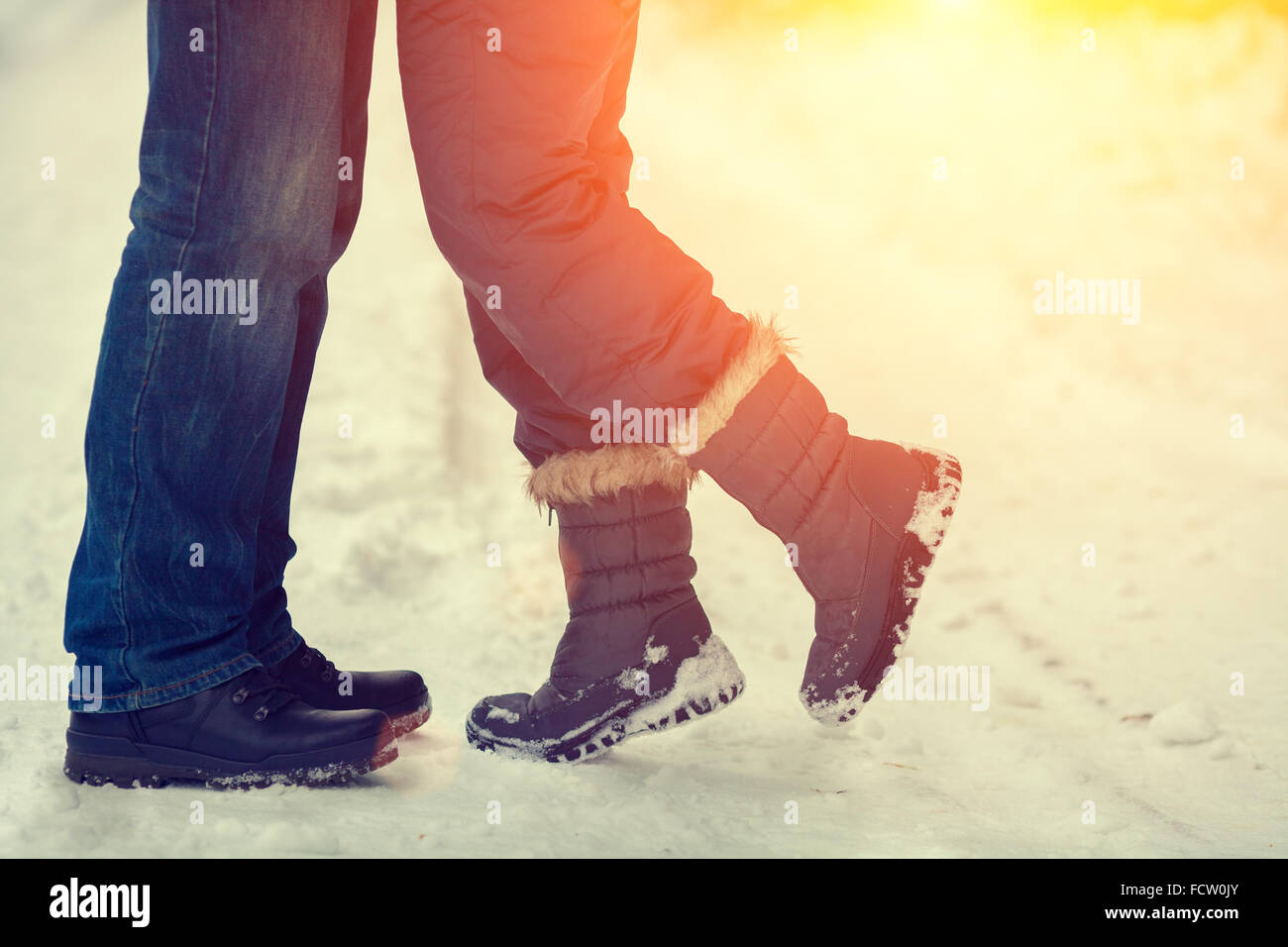 Couples in love outdoors in winter Stock Photo - Alamy