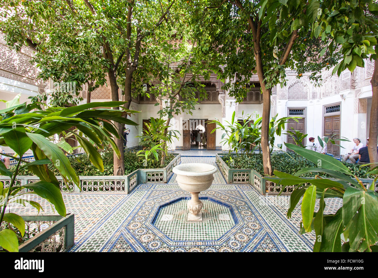 Courtyard of the Bahia Palace in Marrakech, Morocco. Stock Photo