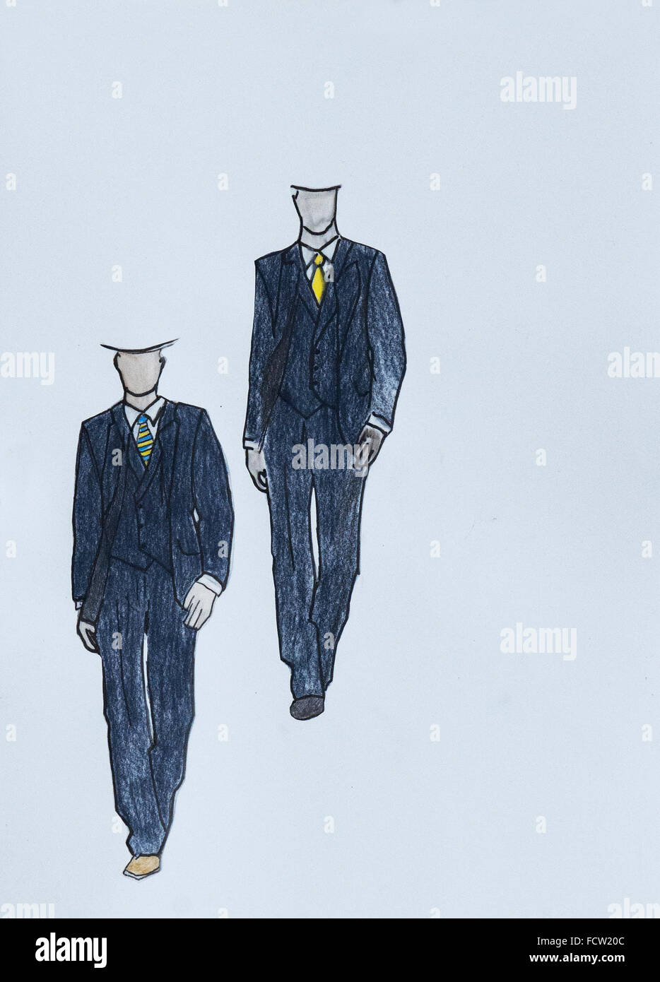 Handmade fashion sketch of a man suit for a man working as a cabin crew or employed by airlines Stock Photo Alamy