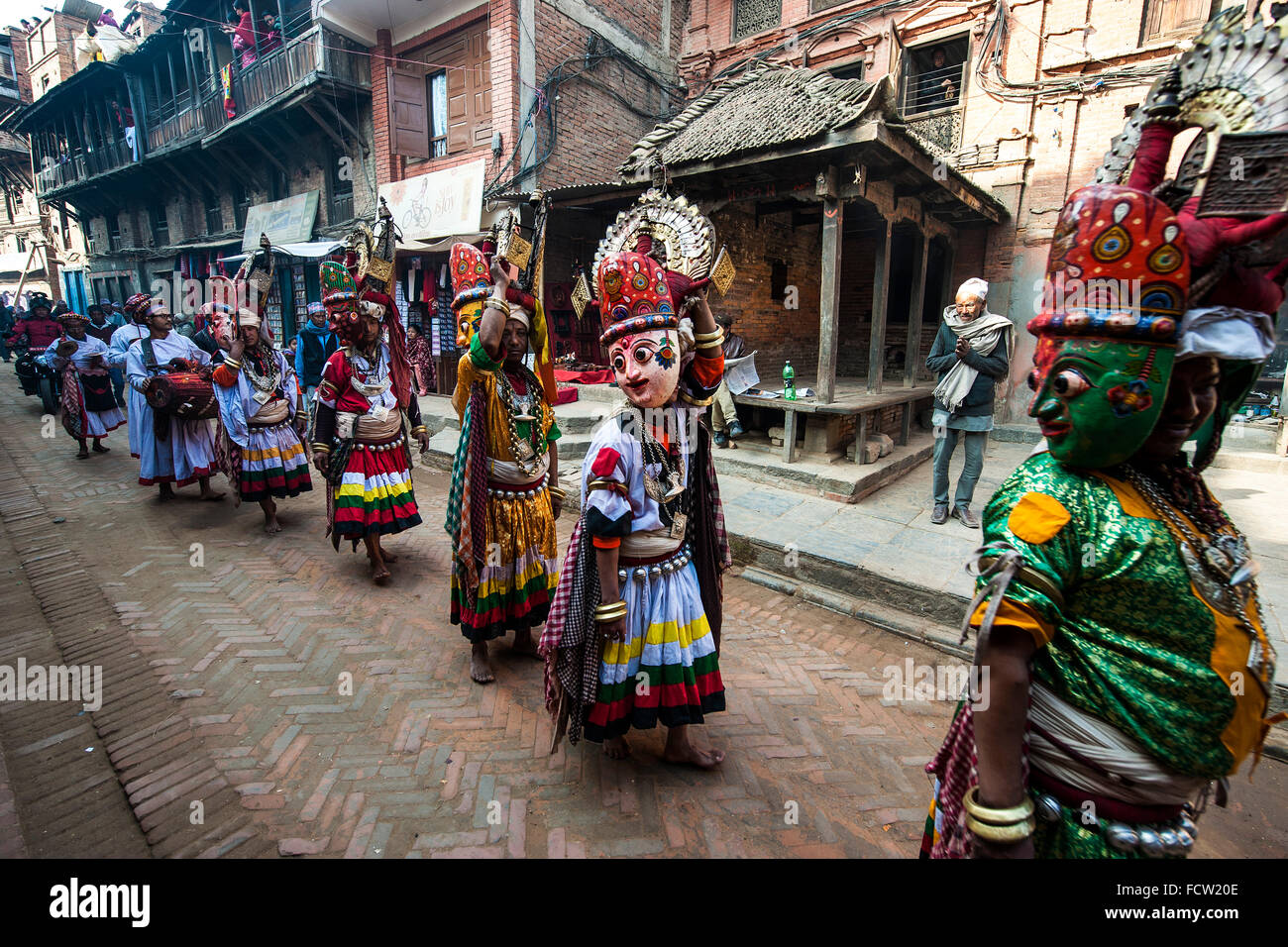 Nepal, Bhaktapur,folklore Stock Photo