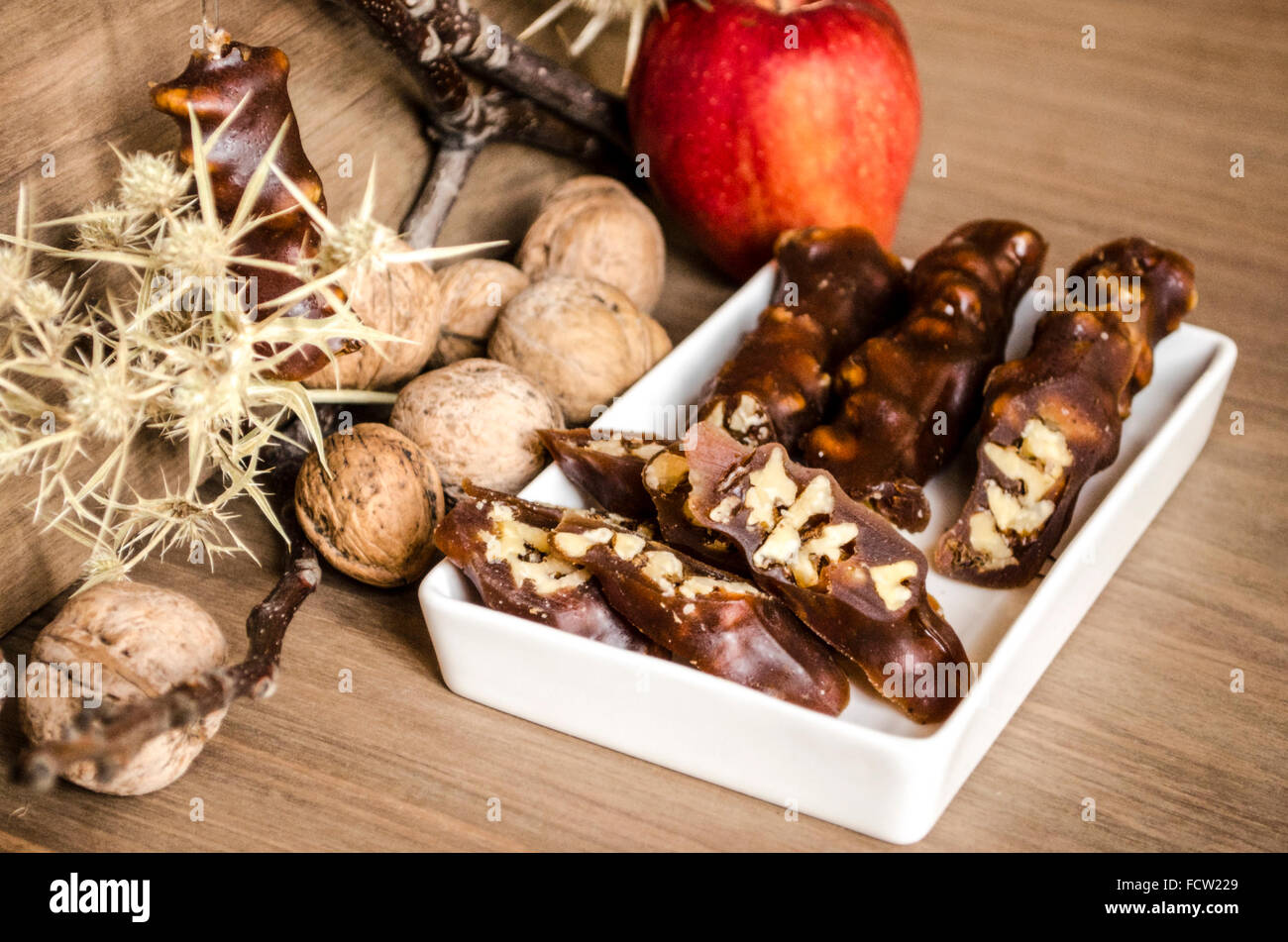 Nuts in a sweet glaze of syrup of brewed from fruits Stock Photo Alamy