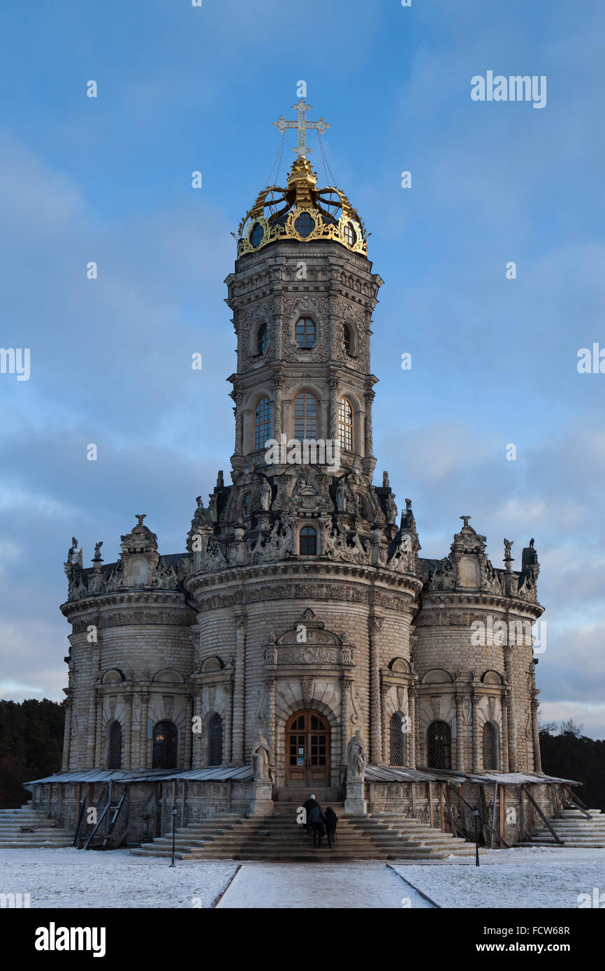 Dubrovitsy Church also known as the Church of Our Lady of the Sign in Dubrovitsy near Moscow, Russia. Stock Photo