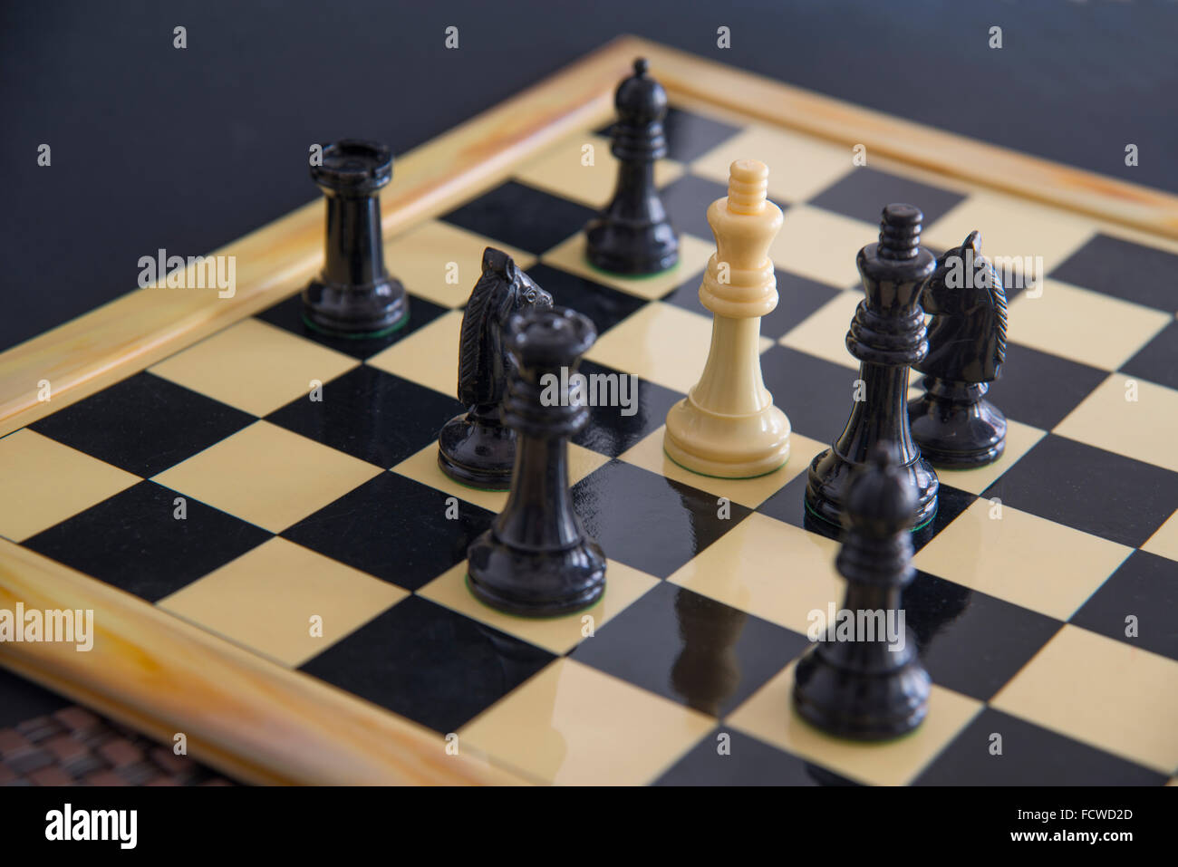 Chess pieces on a chess board. Chess game. Stock Photo