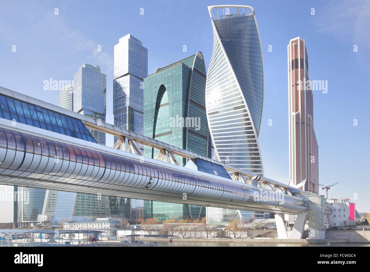 Buildings of Moscow City, Russia (View of 2015 year) Stock Photo