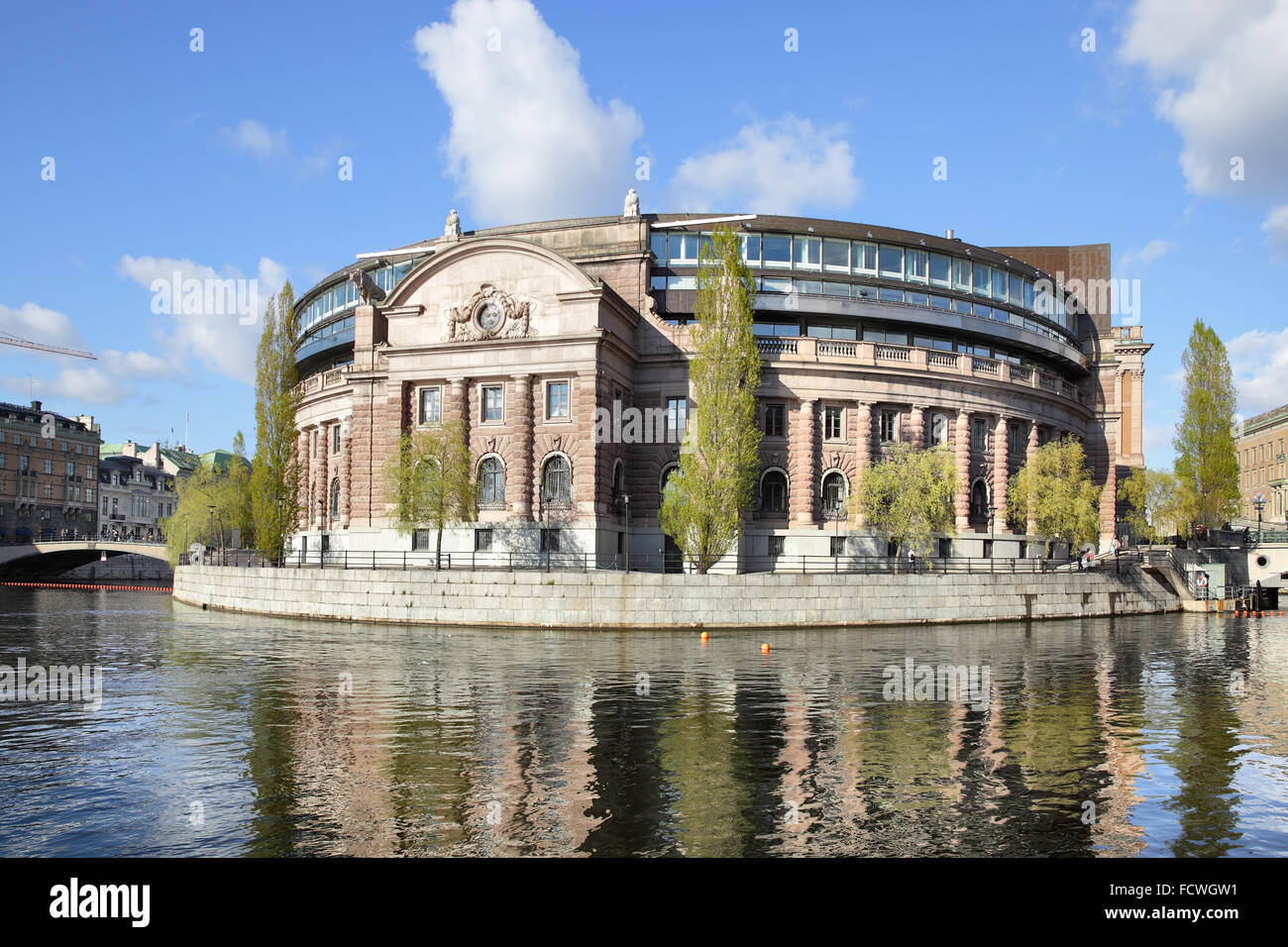 Parliament building (Riksdag) in Stockholm, Sweden Stock Photo