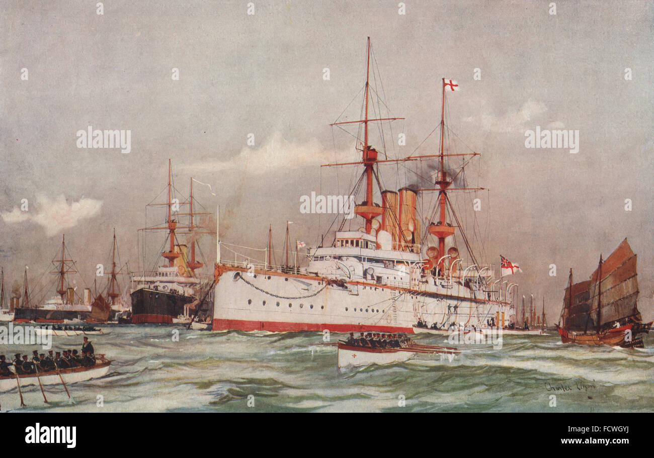 ROYAL NAVY: 'Centurion' Battleship. Seymour's Flagship in Far East 1900, 1901 Stock Photo
