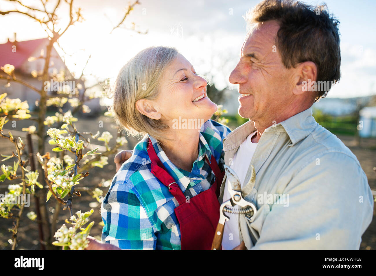 Retired gardening couple hi-res stock photography and images - Alamy