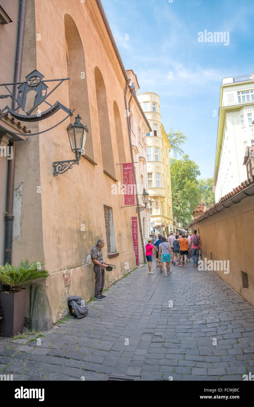 PRAGUE, AUGUST 6view of the Golden Lane, famous street in Prague