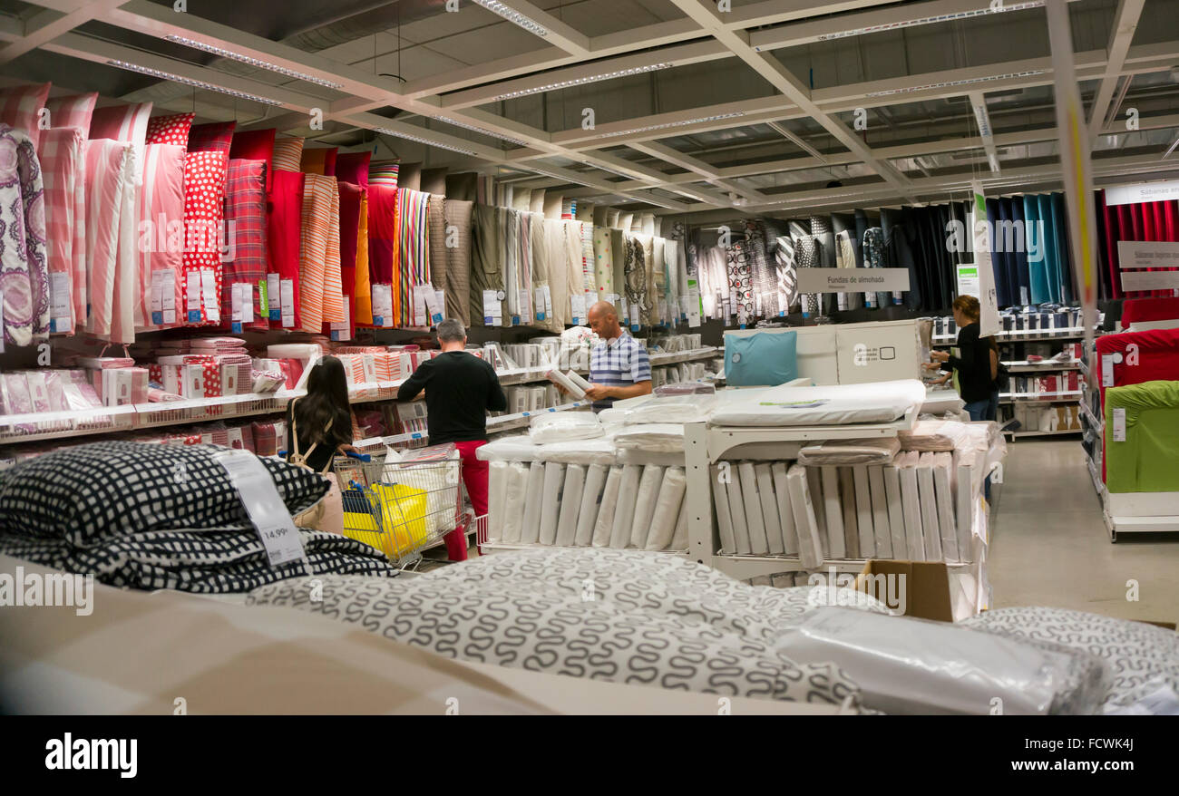 Interior of Ikea store, Malaga, Spain. Clients choosing products in the  bedding department Stock Photo - Alamy