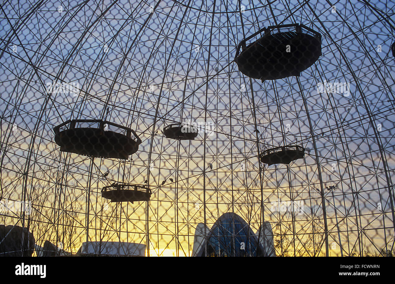 Oceanografic by Félix Candela,Aviary or wetlands cage in inland waters  area,City of Arts and Sciences by S. Calatrava. Valencia Stock Photo - Alamy