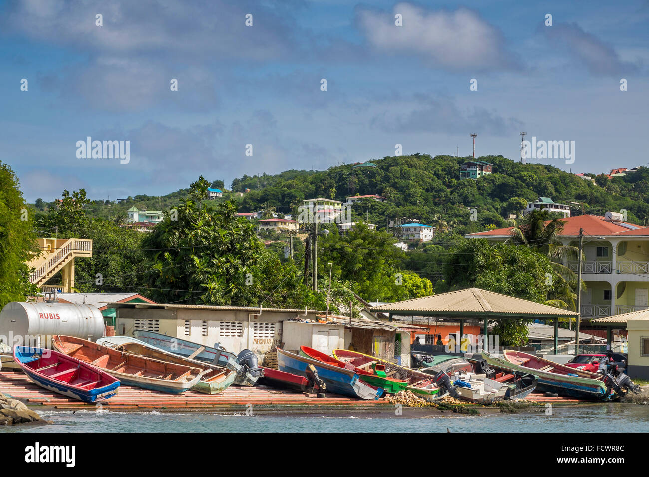 Beached Boats St. Lucia West Indies Stock Photo