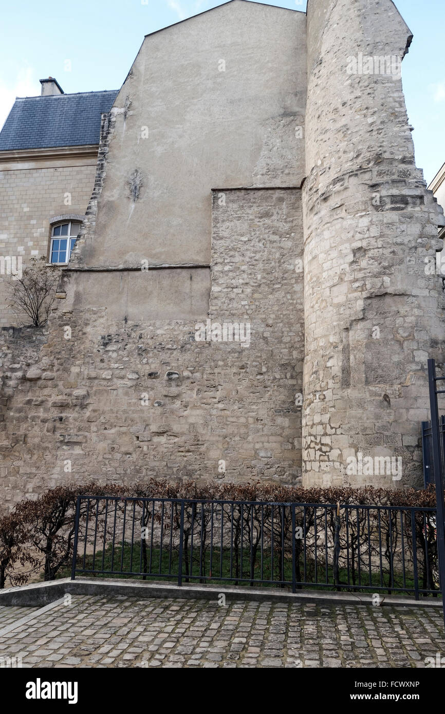 Longest Remains Of Old City Walls Philip Augustus Oldest Wall Of Stock Photo Alamy