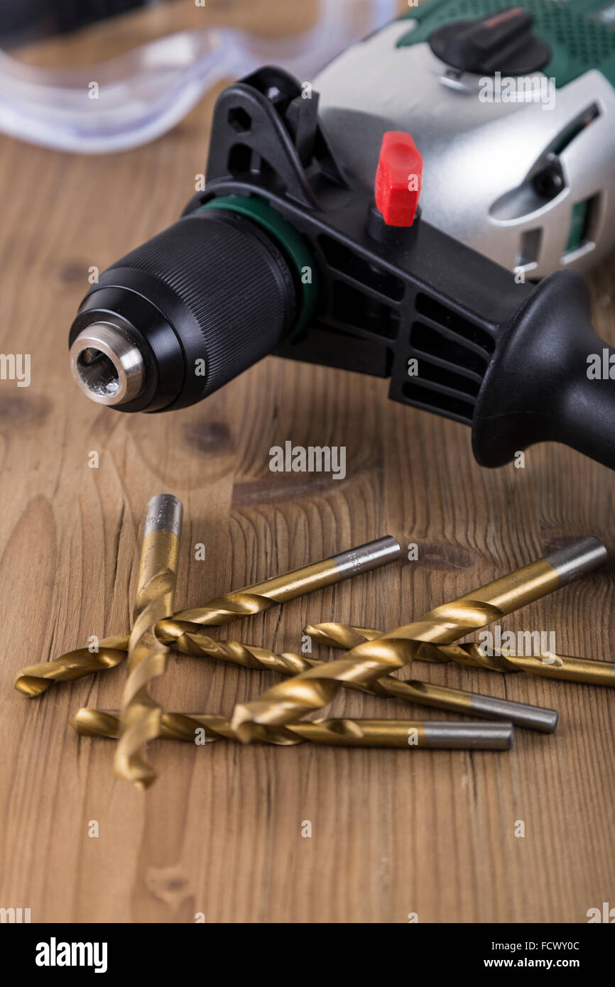 Power Drill with Bits Stock Photo Alamy