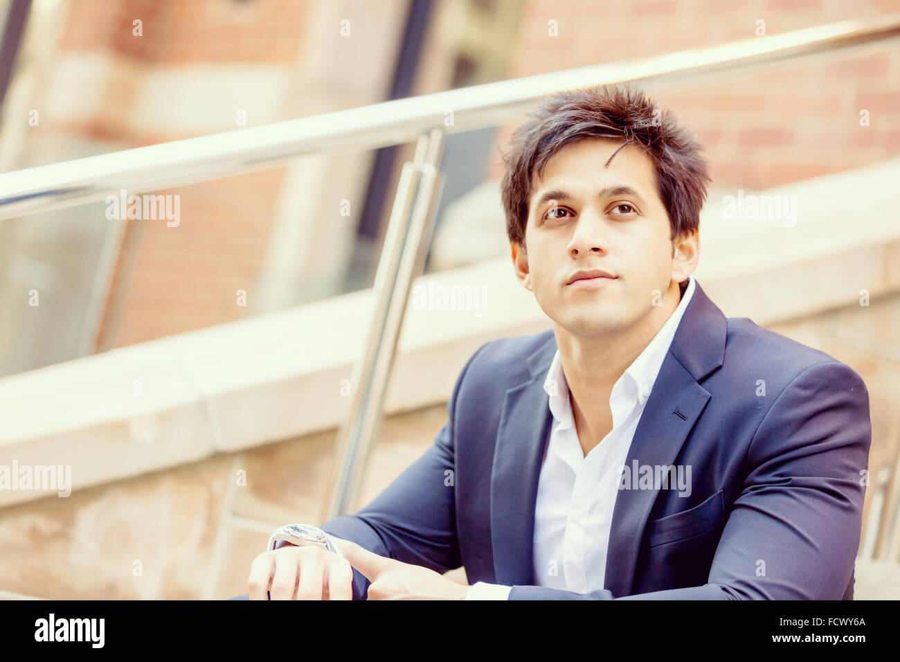 Portrait of confident businessman in suit outdoors Stock Photo - Alamy