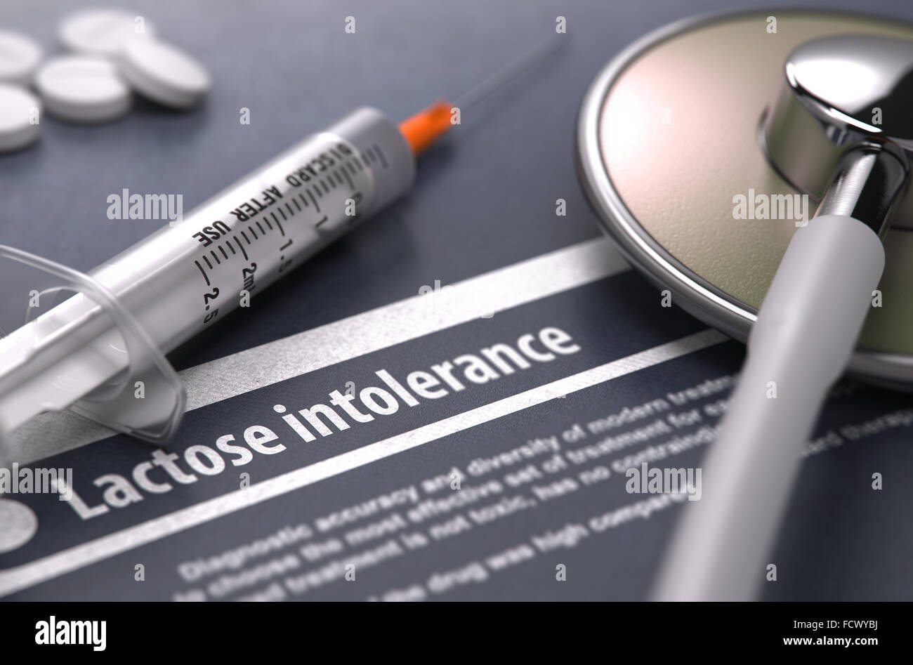Diagnosis Lactose intolerance. Medical Concept with Blurred Text