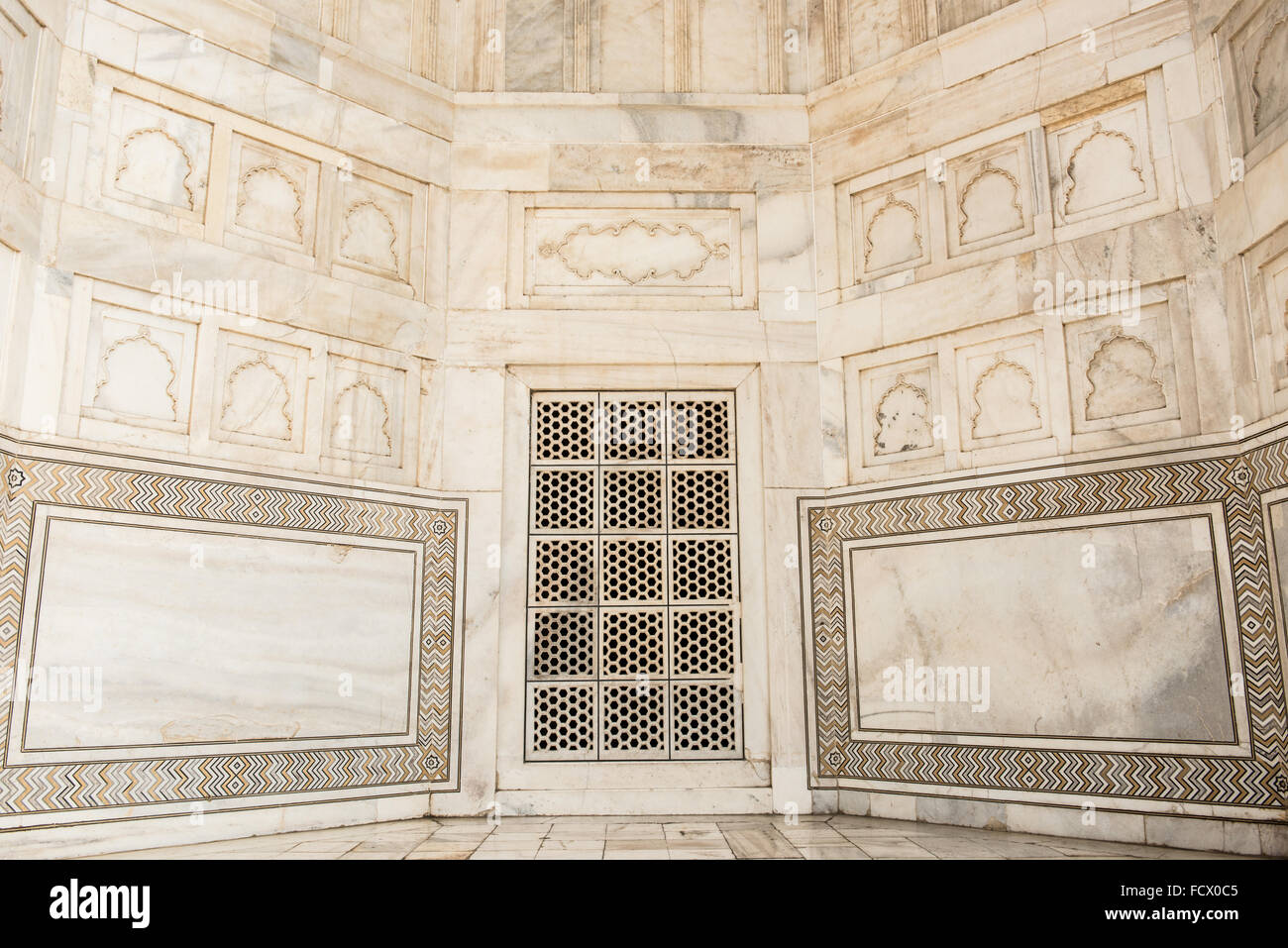 Beautiful Architecture inside Taj Mahal Stock Photo