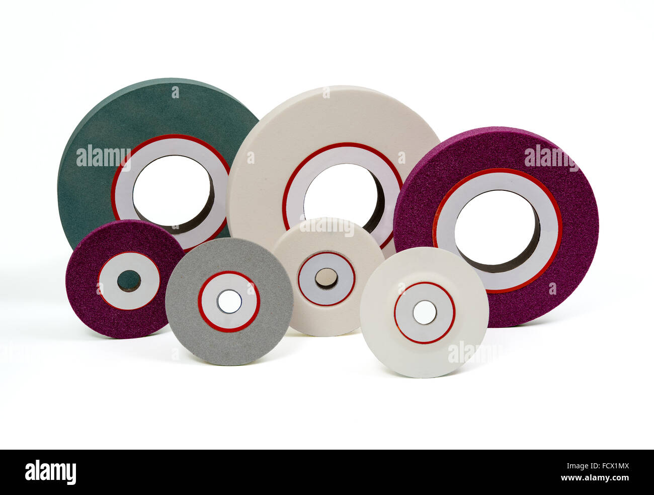 Grinding and polishing wheels on white background Stock Photo Alamy