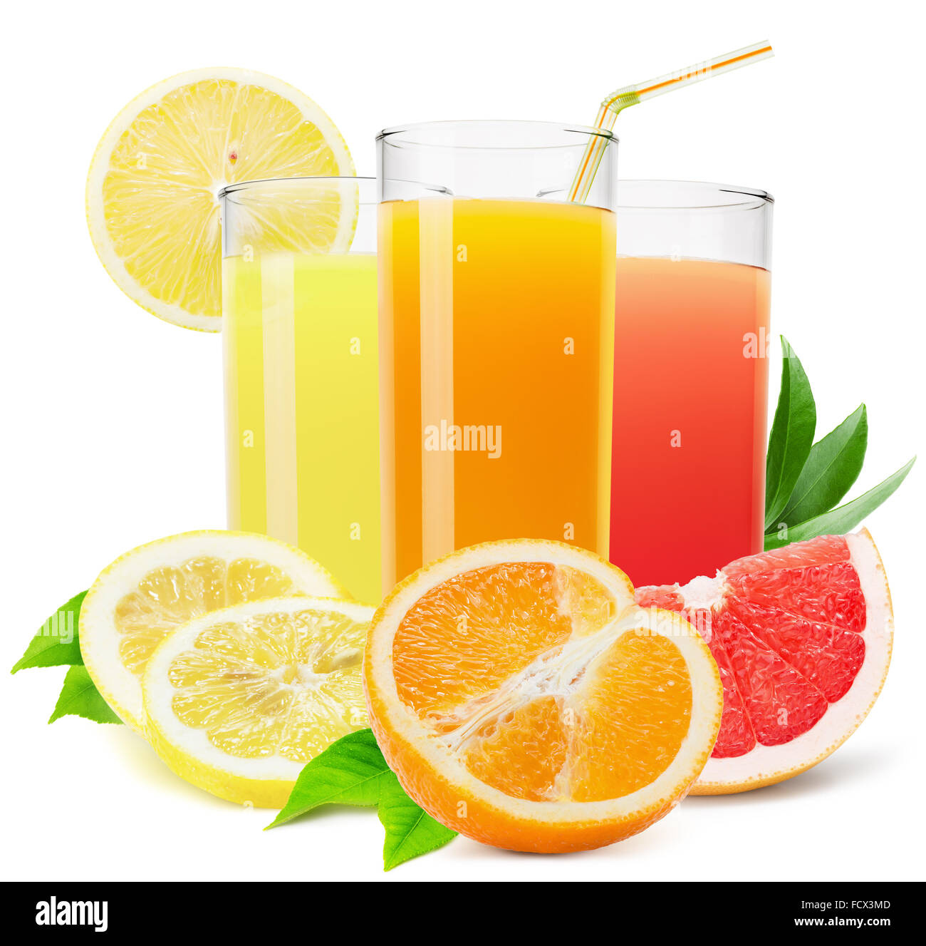 mix of fruit juices isolated on the white background Stock Photo - Alamy