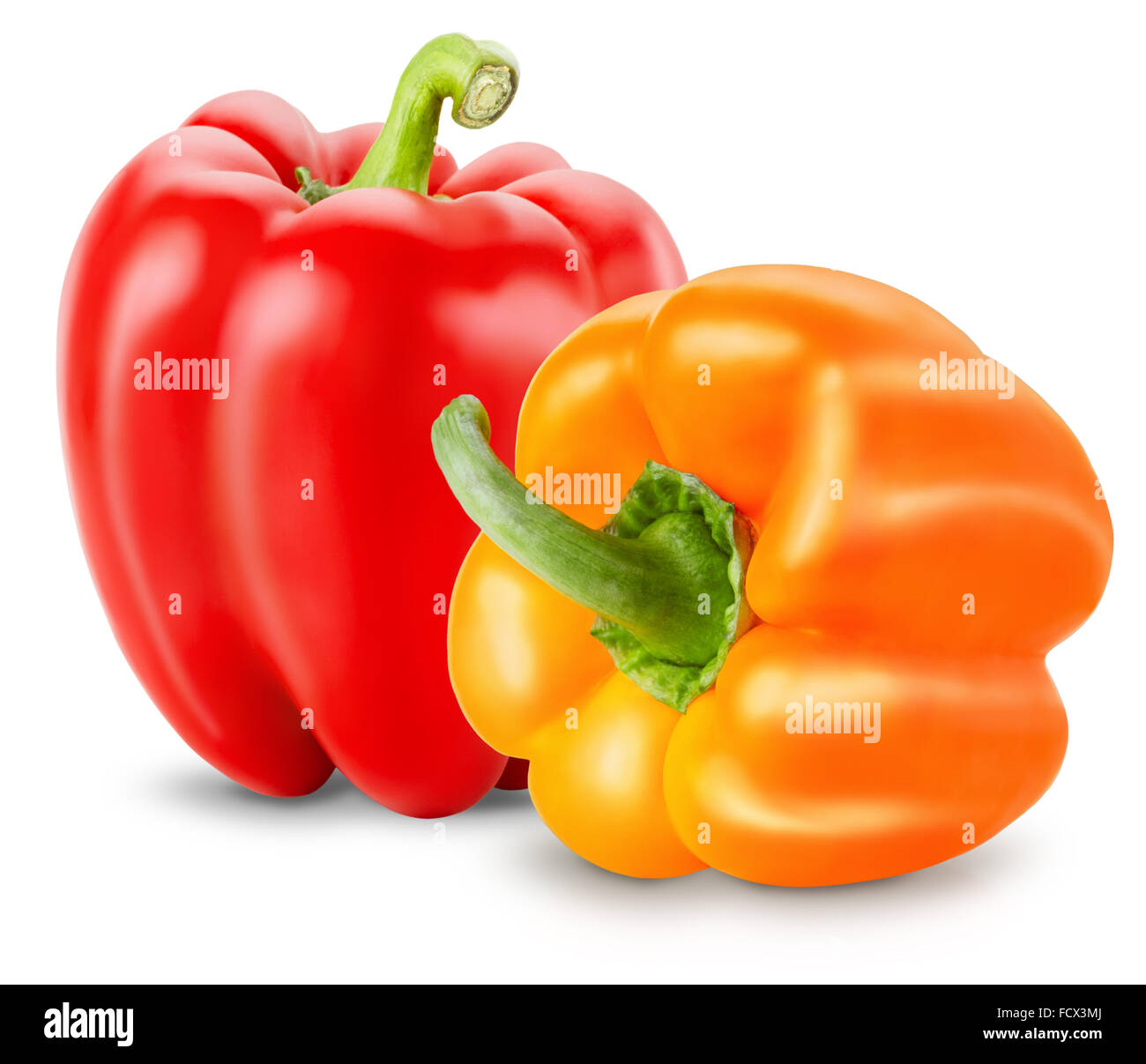 red and yellow peppers isolated on the white background Stock Photo Alamy