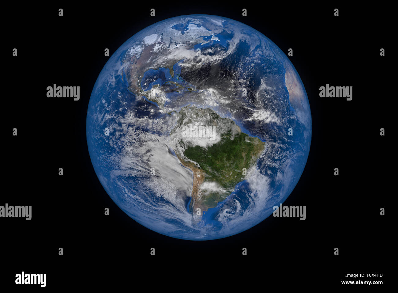 Planet Earth with Clouds and Atmosphere. The Americas. Elements of this image furnished by NASA Stock Photo