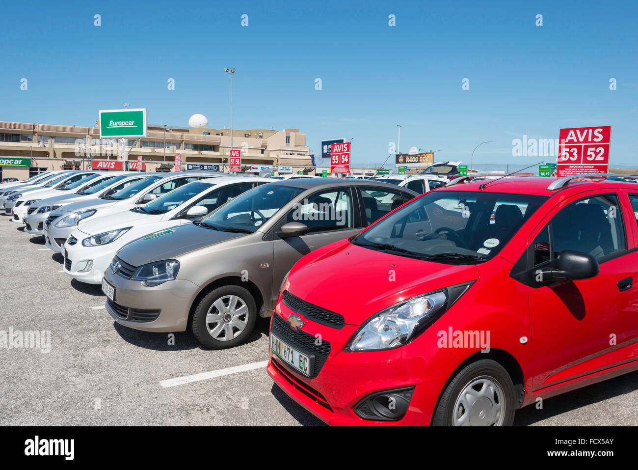 Avis hire cars at Port Elizabeth International Airport, Port Elizabeth, Eastern Cape Province, South Africa Stock Photo