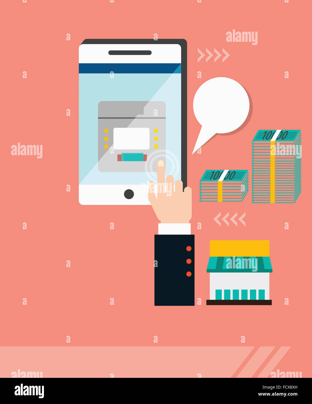 Infographic illustration of e-commerce Stock Photo