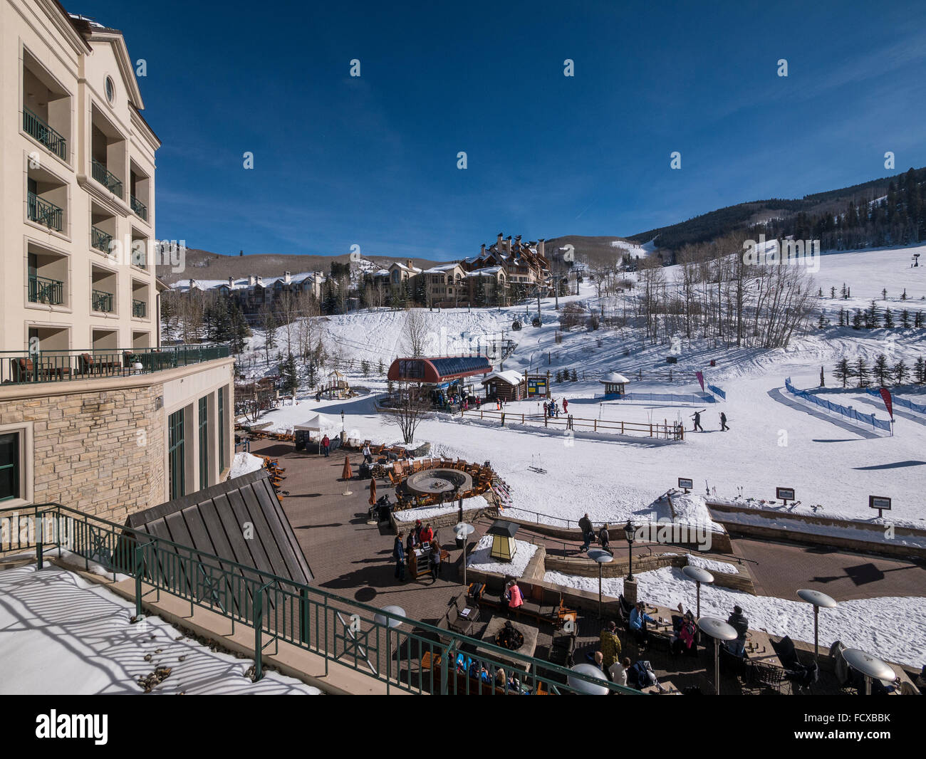 Base area and Buckaroo Express I gondola as seen from the Park Hyatt