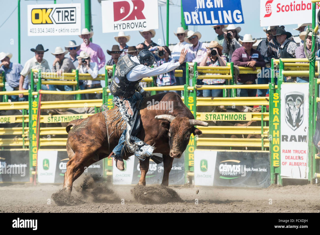 Cowboy bull riding, Strathmore Heritage Days, Rodeo, Strathmore