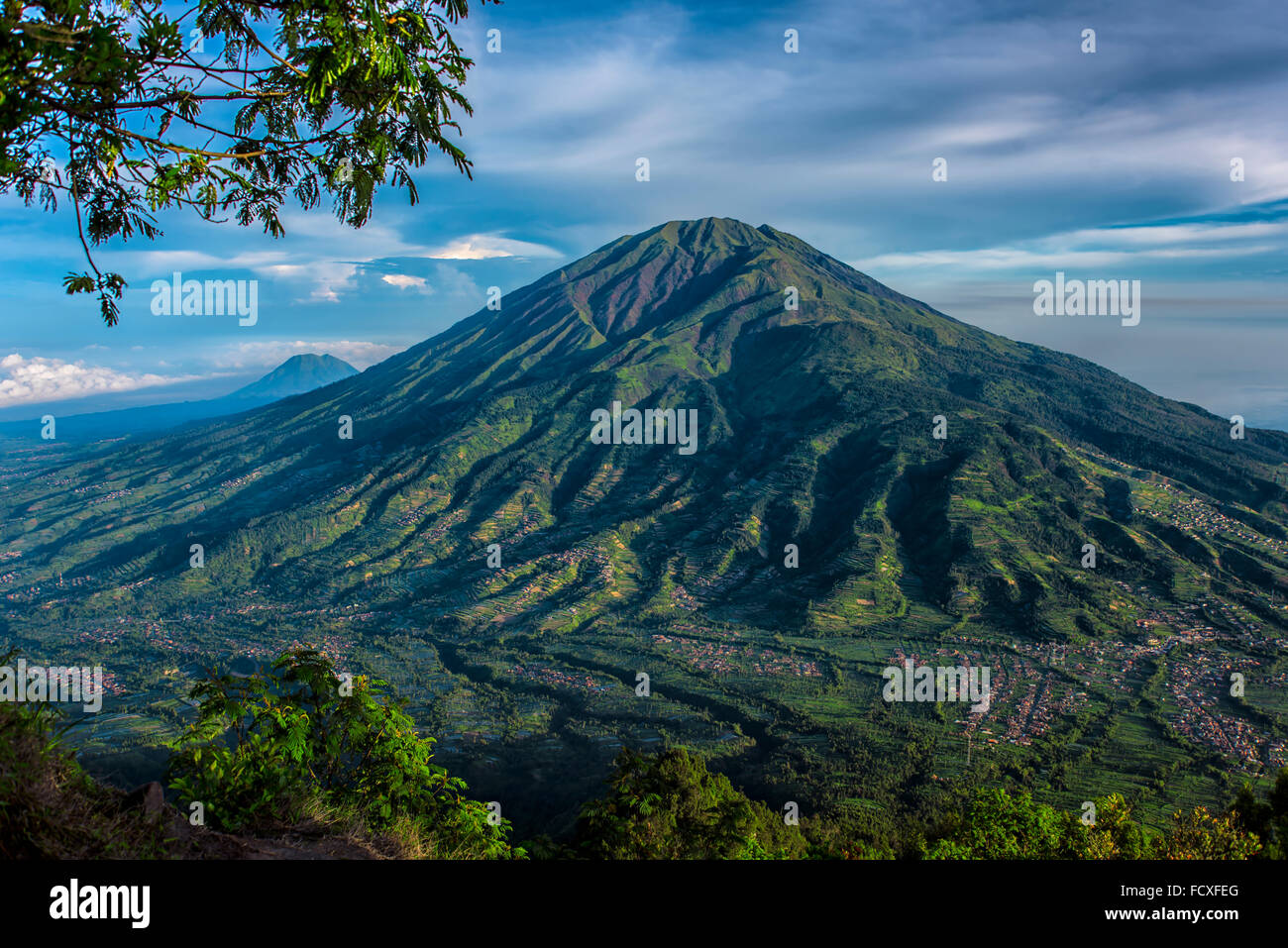 Merbabu volcano in Java Stock Photo