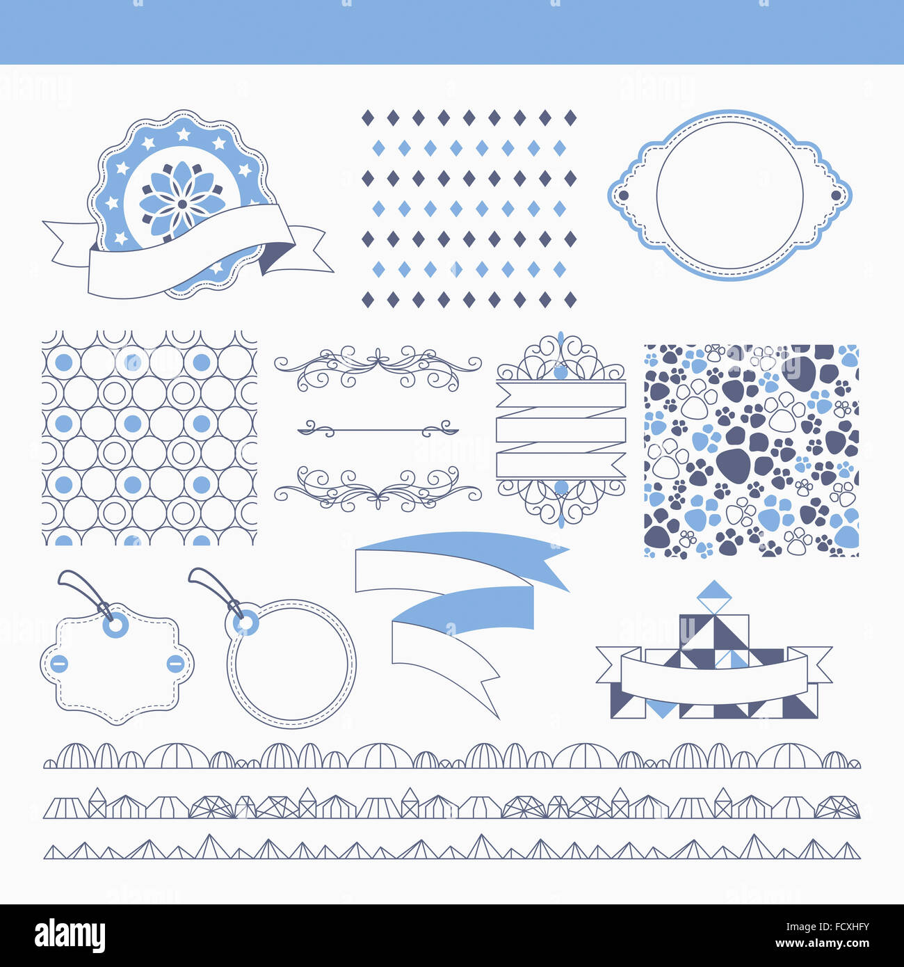 Blue File Tags Set of various labels and tags with blue Stock Photo - Alamy