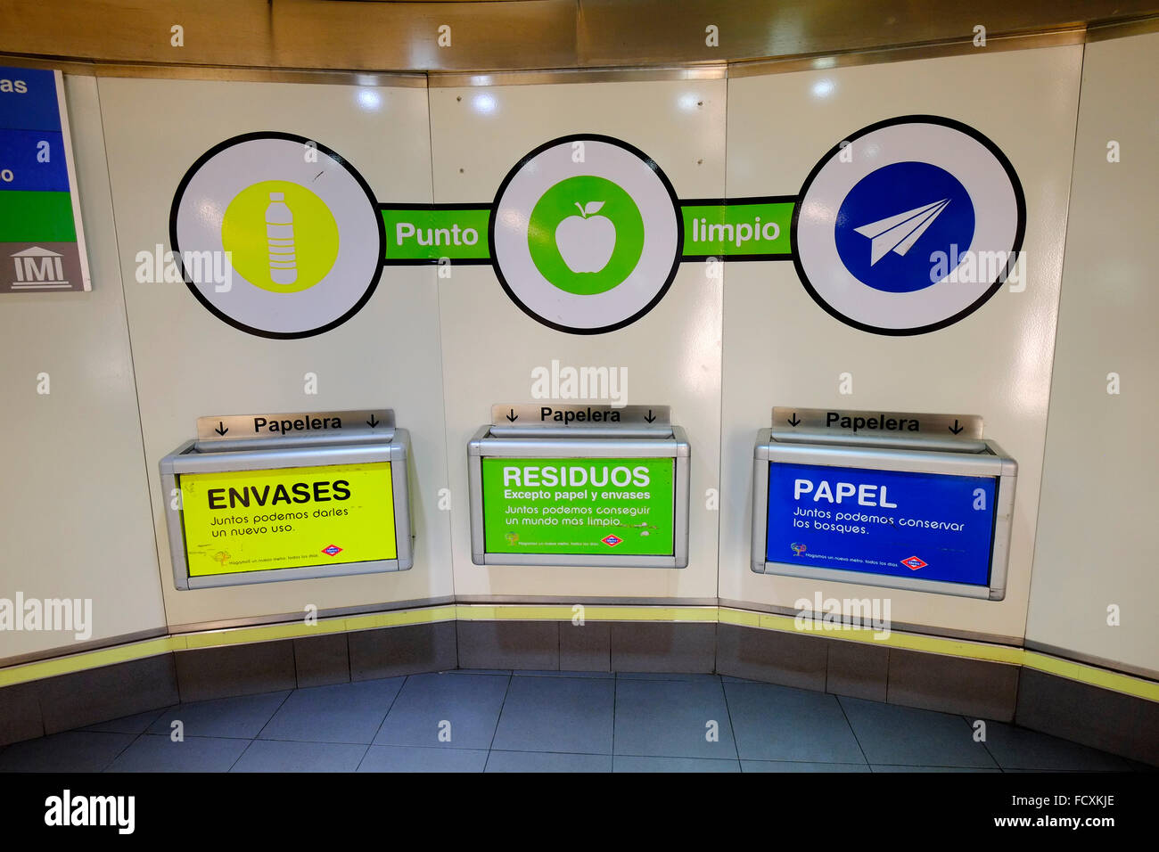 Recycling Bins Madrid Spain ES Stock Photo - Alamy