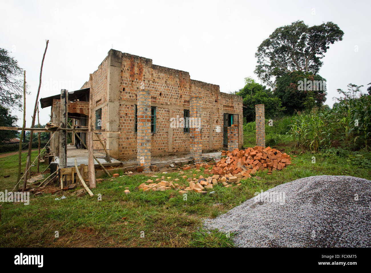 Exterior view of the unfinished mosque in the village of Namayiba