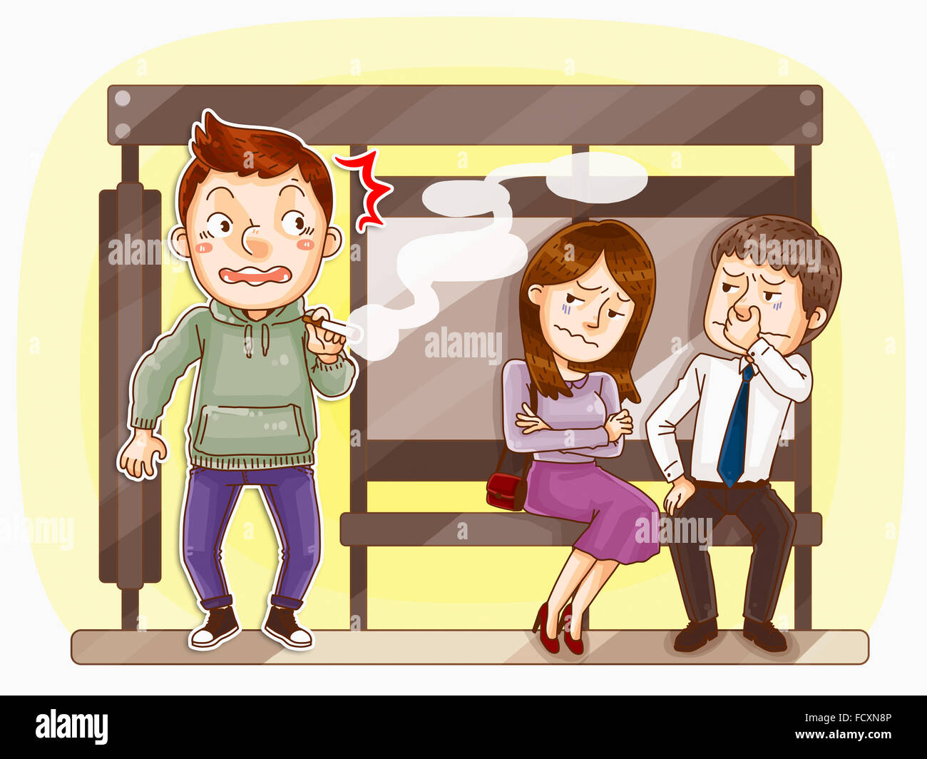 Campaign against smoking at public place Stock Photo Alamy