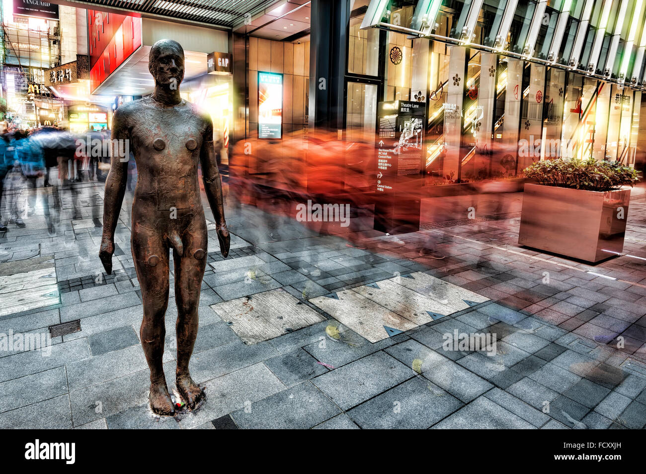 Antony Gormley sculpture in central, Hong Kong, China Stock Photo Alamy