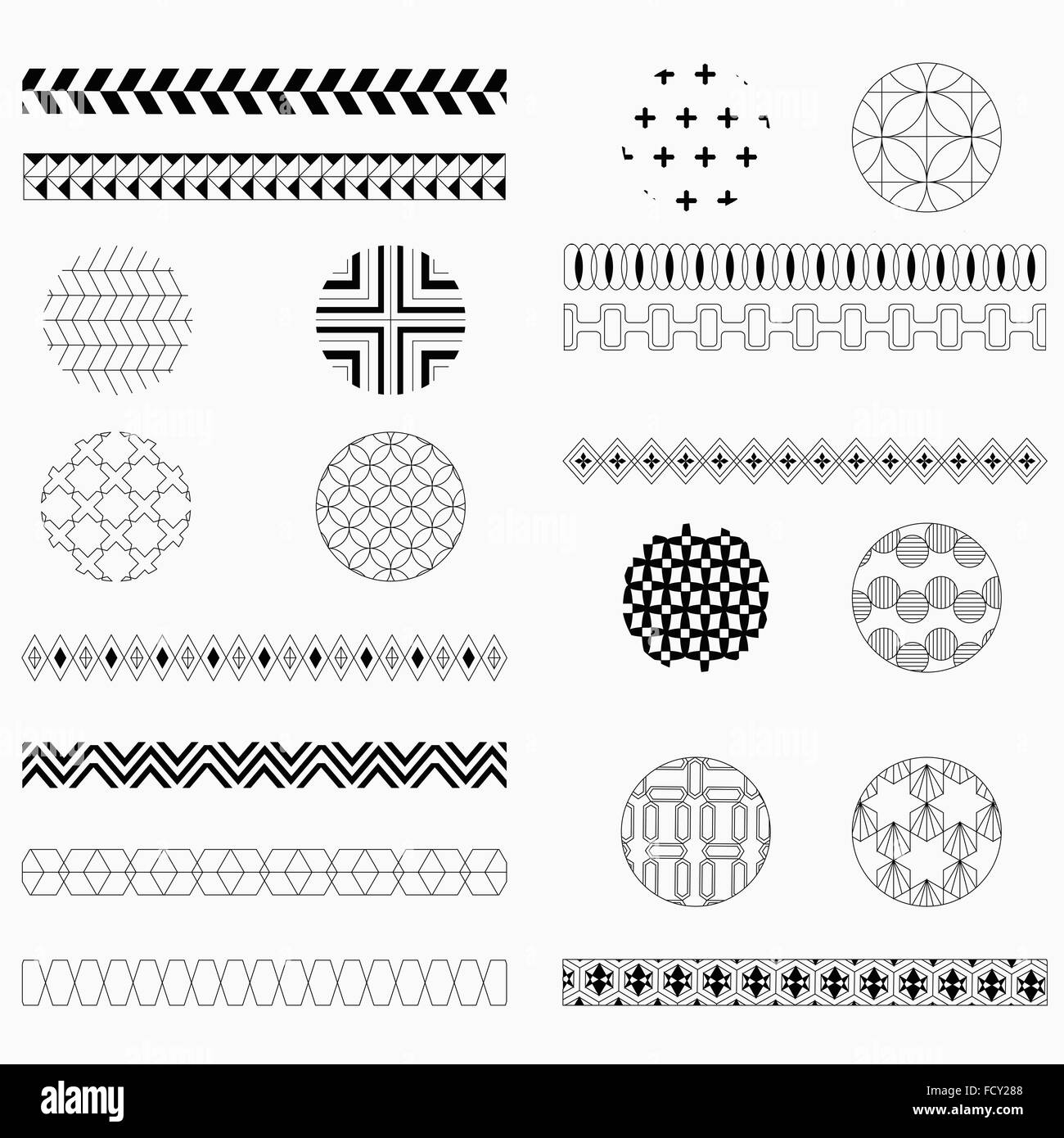 Various patterns Black and White Stock Photos & Images - Alamy
