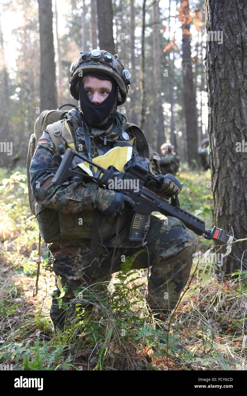 Dismounts of 2nd Company, 212th Mechanized Infantry Battalion during a