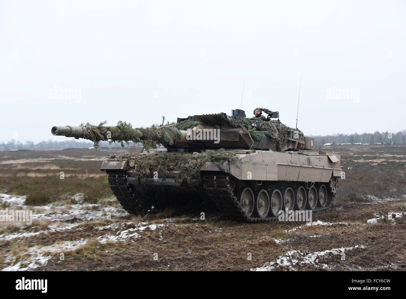 Leopard 2A6 Main Battle Tank of 2nd Company, 393rd Armor Battalion during a force on force