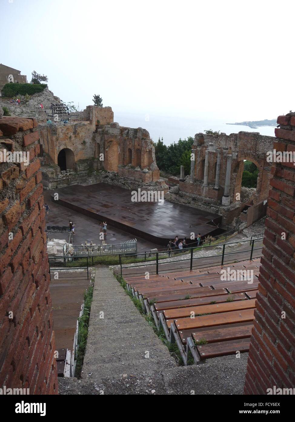 Taormina, Sicily, Italy. 7th Sep, 2015. Ancient Theatre in Taormina, Sicily, Italy, 7 September 2015. Photo: Beate Schleep/dpa/Alamy Live News Stock Photo